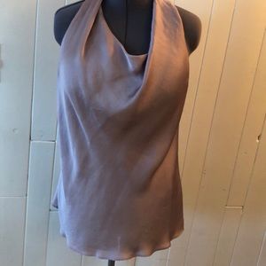 Cowlneck silk like draped top